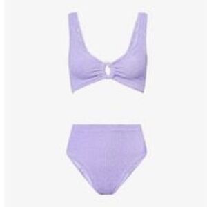 NWT Hunza G Nadine pearly hoop Bikini Set one size in lilac